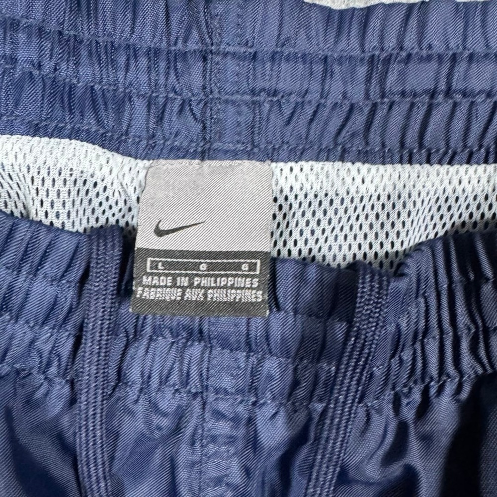 Vintage Nike Mens Navy Blue White Striped Athletic Mesh Lined Shorts Large Y2K - Picture 4 of 10